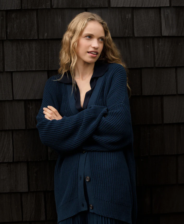 JENNI KAYNE - Cotton Cocoon Cardigan in Navy Cardigans