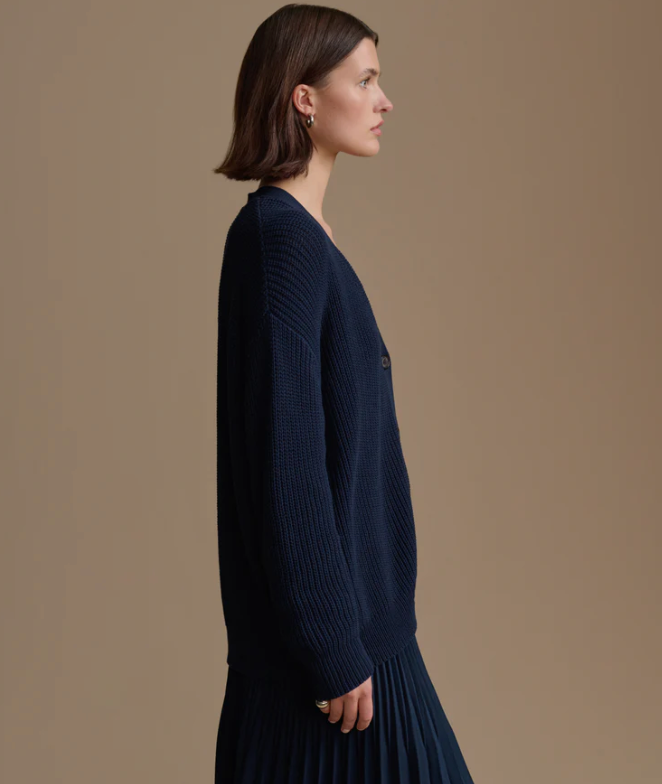 JENNI KAYNE - Cotton Cocoon Cardigan in Navy Cardigans