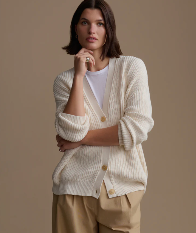 JENNI KAYNE - Cotton Cocoon Cardigan in Ivory Cardigans
