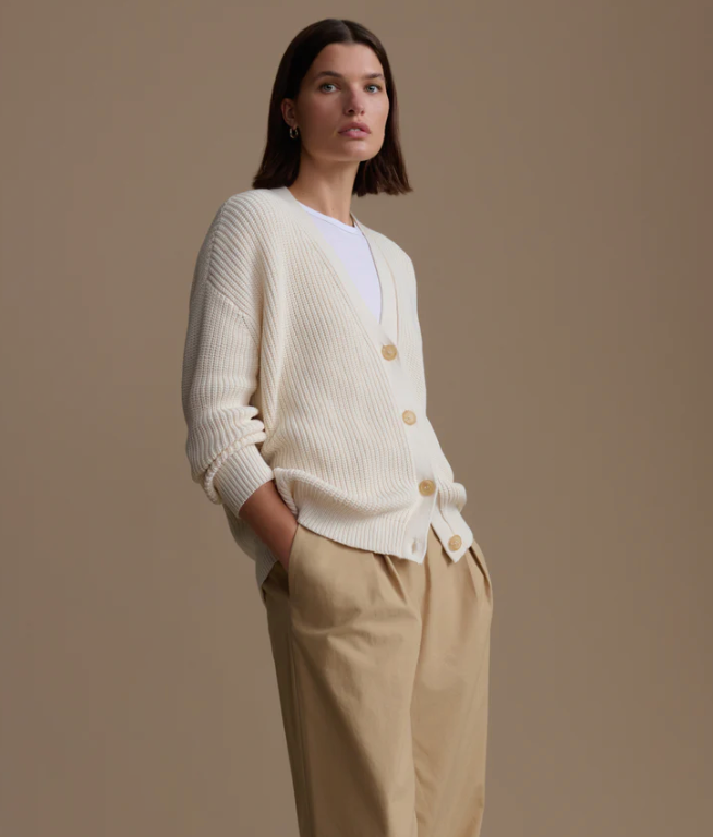JENNI KAYNE - Cotton Cocoon Cardigan in Ivory Cardigans