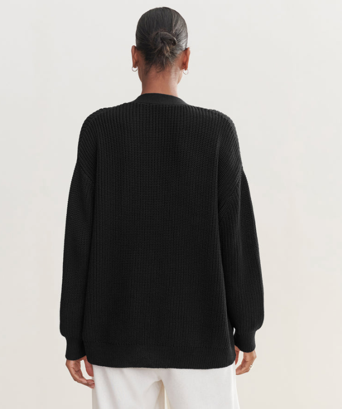 JENNI KAYNE - Cotton Cocoon Cardigan in Black Cardigans