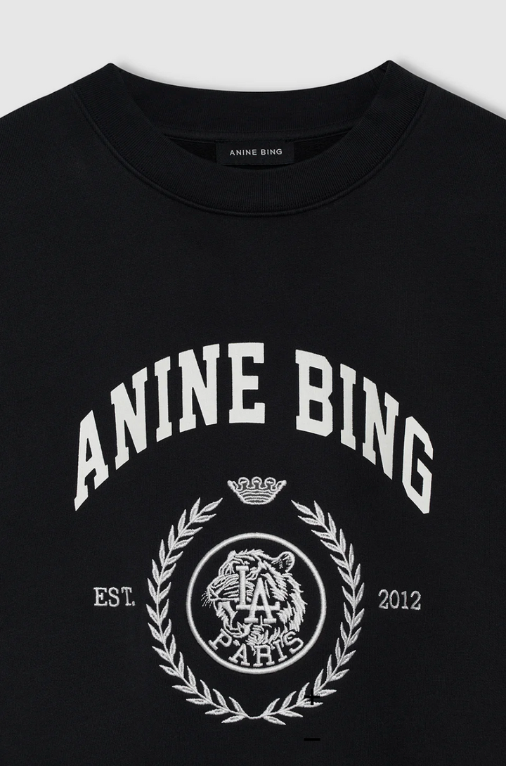 ANINE BING - Miles Sweatshirt Collegiate in Vintage Black Sweatshirts