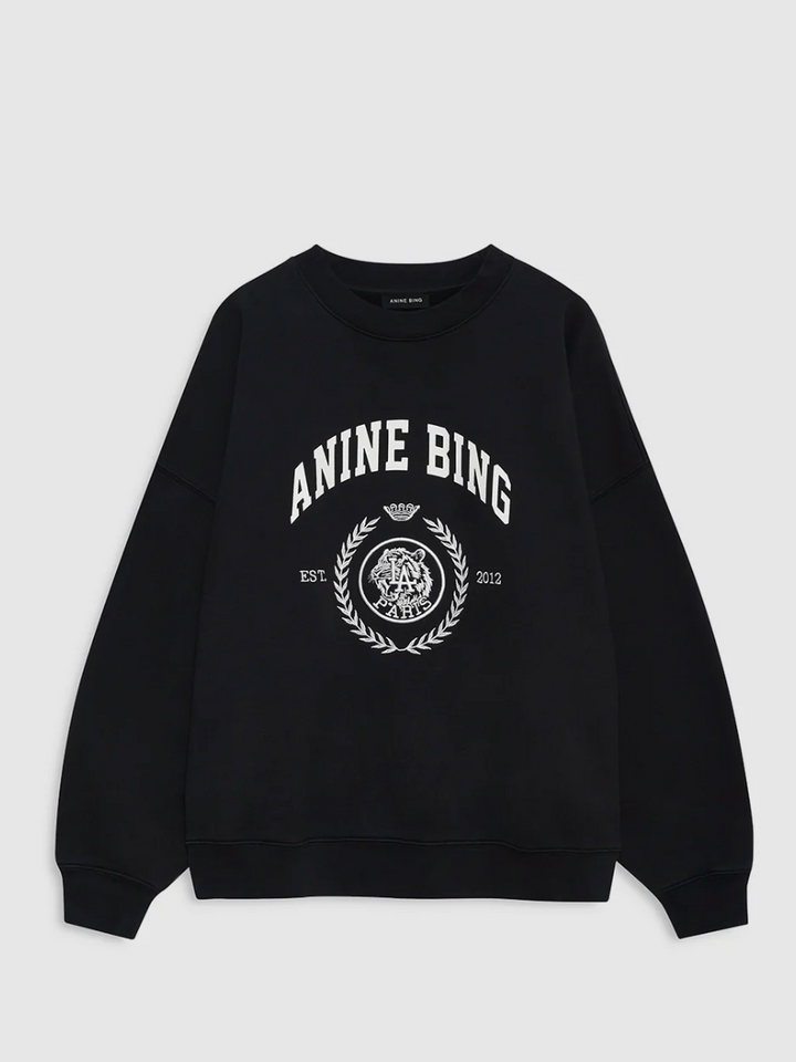 ANINE BING - Miles Sweatshirt Collegiate in Vintage Black Sweatshirts