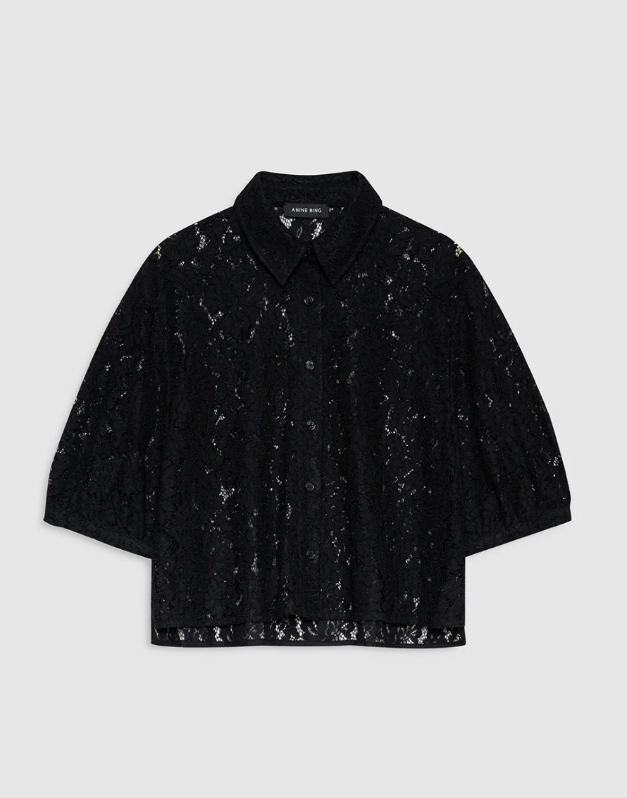 ANINE BING - Shayna top in Black Lace Top