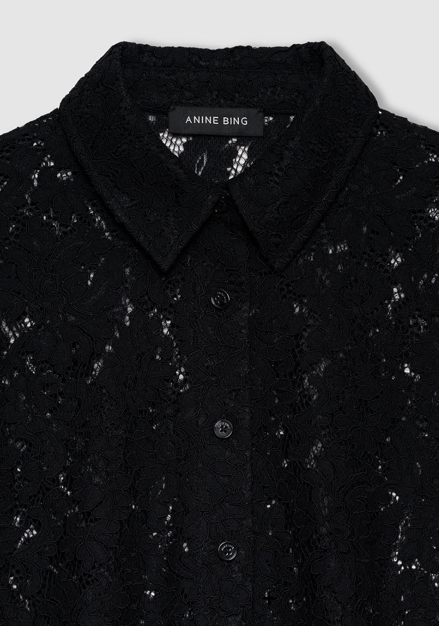 ANINE BING - Shayna top in Black Lace Top