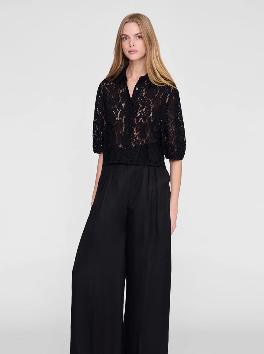 ANINE BING - Shayna top in Black Lace Top