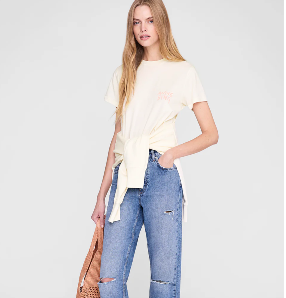 ANINE BING - Shelley Tee Surfer in Buttercream Shirt