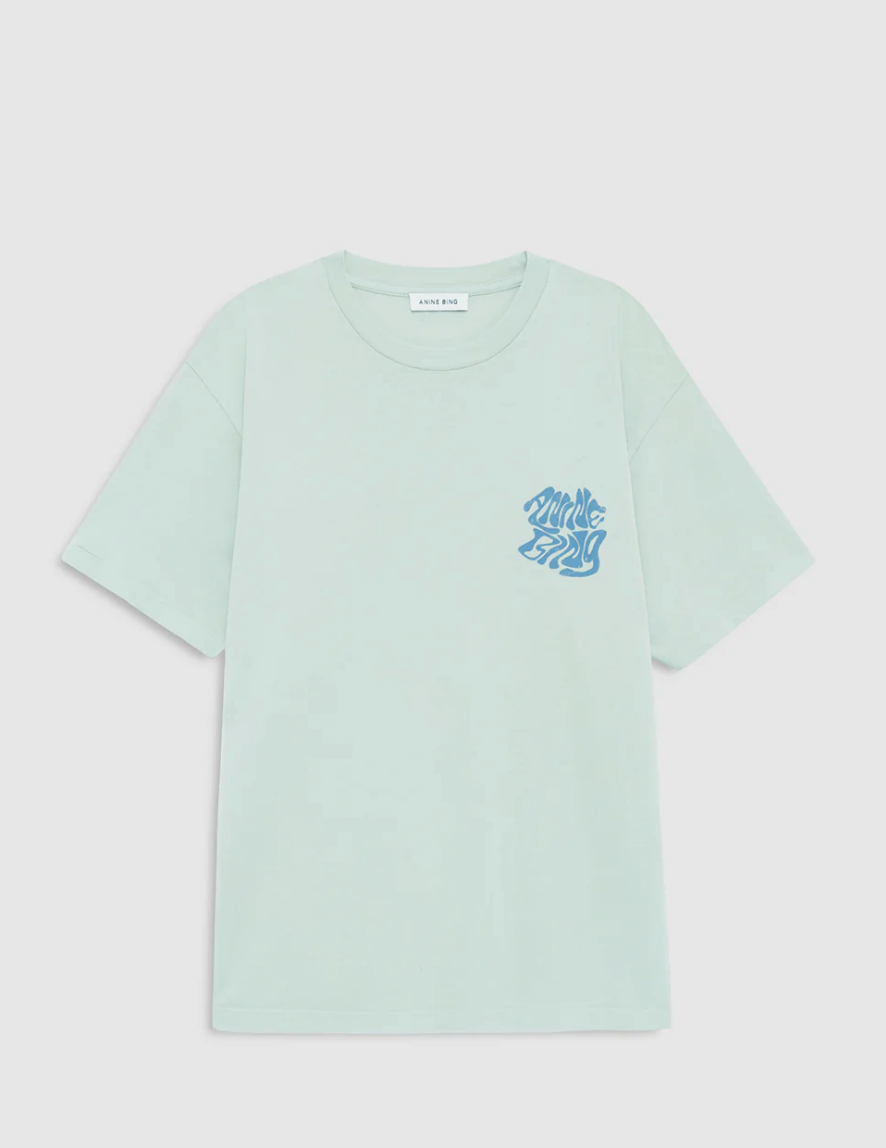 ANINE BING - Cade Tee Wave in Green T-Shirts
