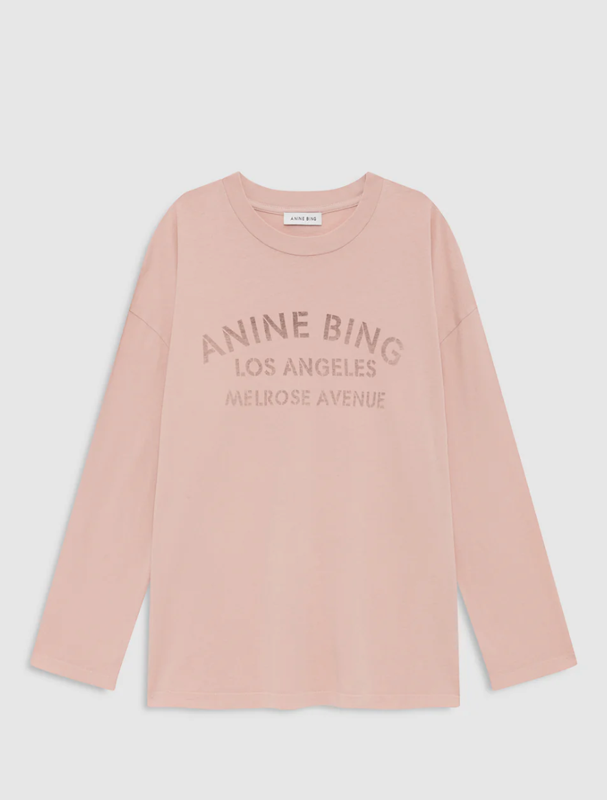 ANINE BING - Ivan Melrose Stencil in Washed Blushed Shirt