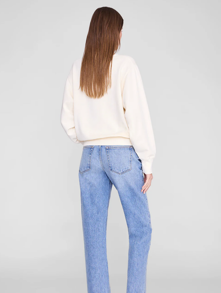 Anine Bing - Harry Shrunken Sweatshirt Surfer in Washed Buttercream Sweatshirts