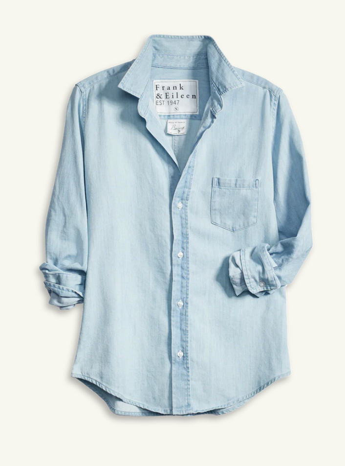 FRANK & EILEEN - Barry Tailored Button Up Shirt in Classic Blue Wash Button Up Shirt