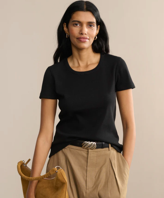 JENNI KAYNE - Rib Tee in Black T-Shirts