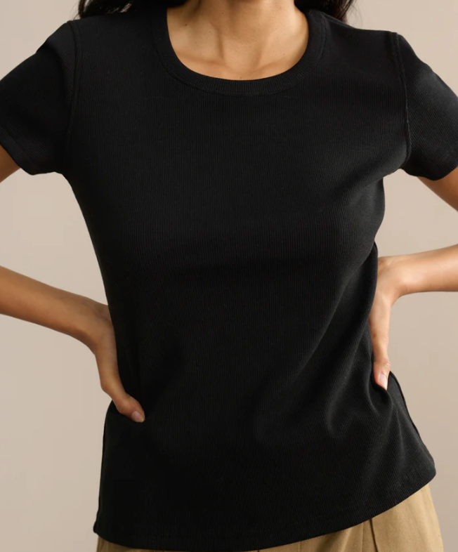JENNI KAYNE - Rib Tee in Black T-Shirts