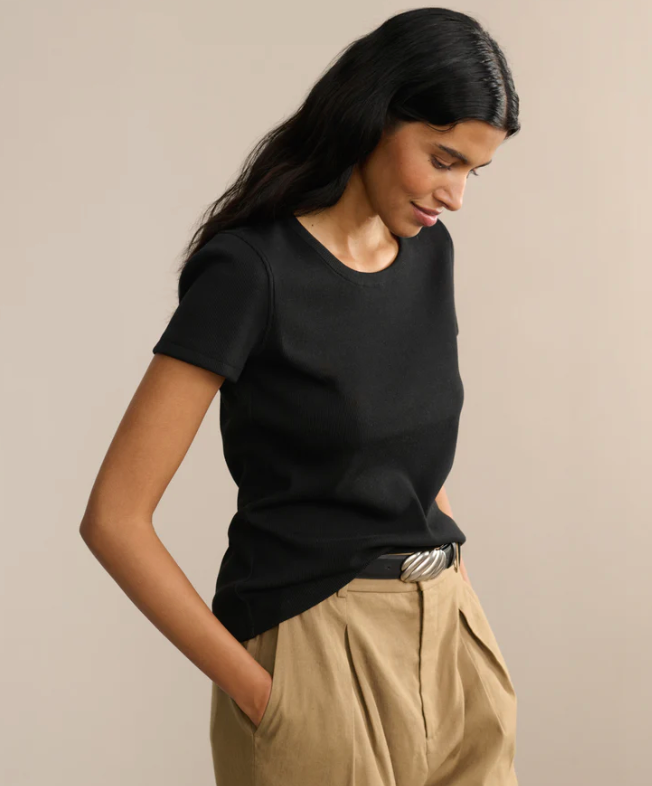 JENNI KAYNE - Rib Tee in Black T-Shirts