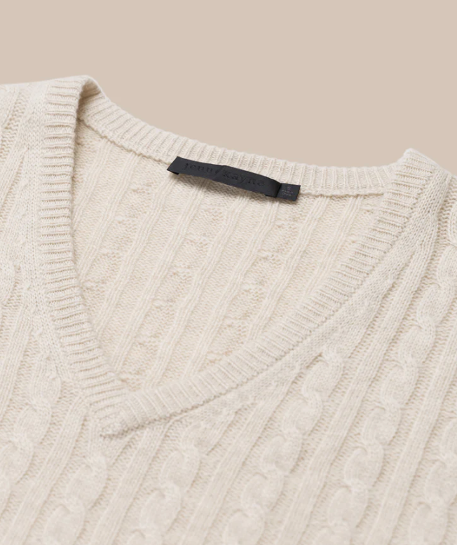 JENNI KAYNE - Nell V-Neck Sweater in Alabaster Sweaters