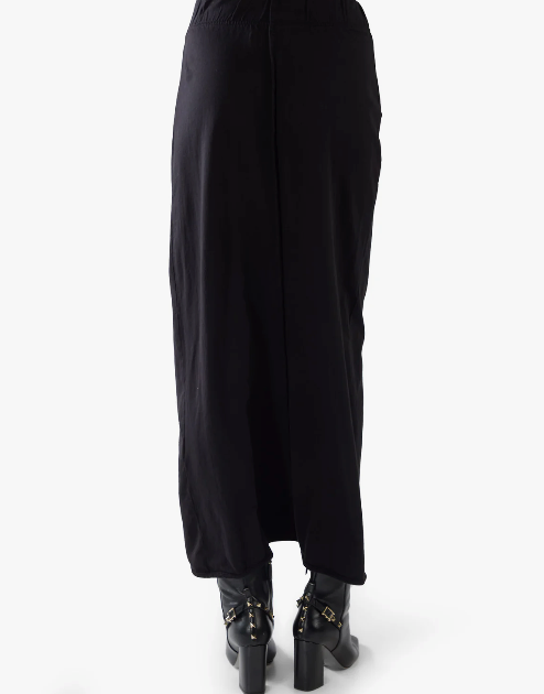 Les Tien - Milly Scallop Wrap Skirt in Jet Black Skirts