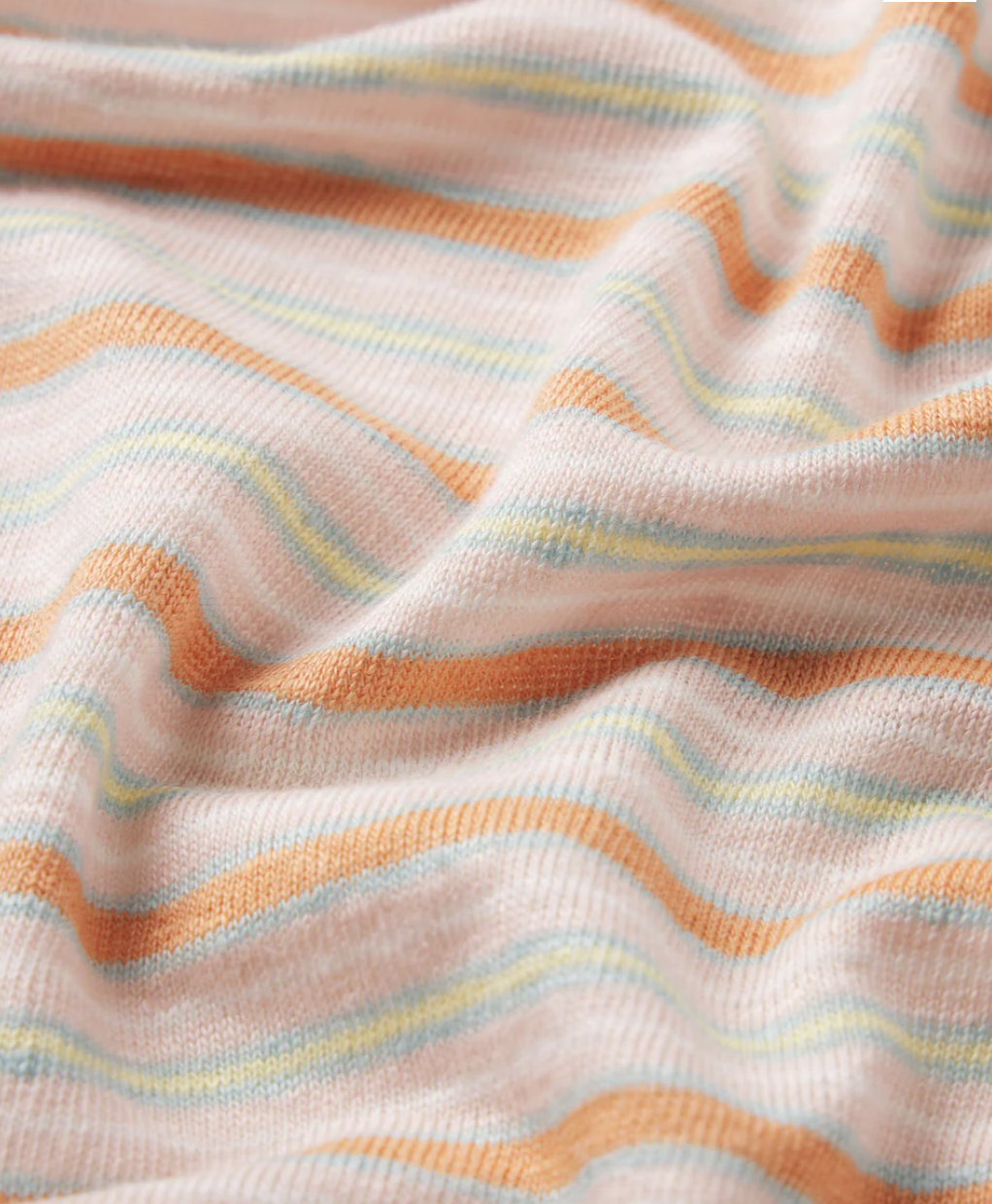 FRAME - The Striped Short Sleeve Polo in Pink Sand Multi Tops