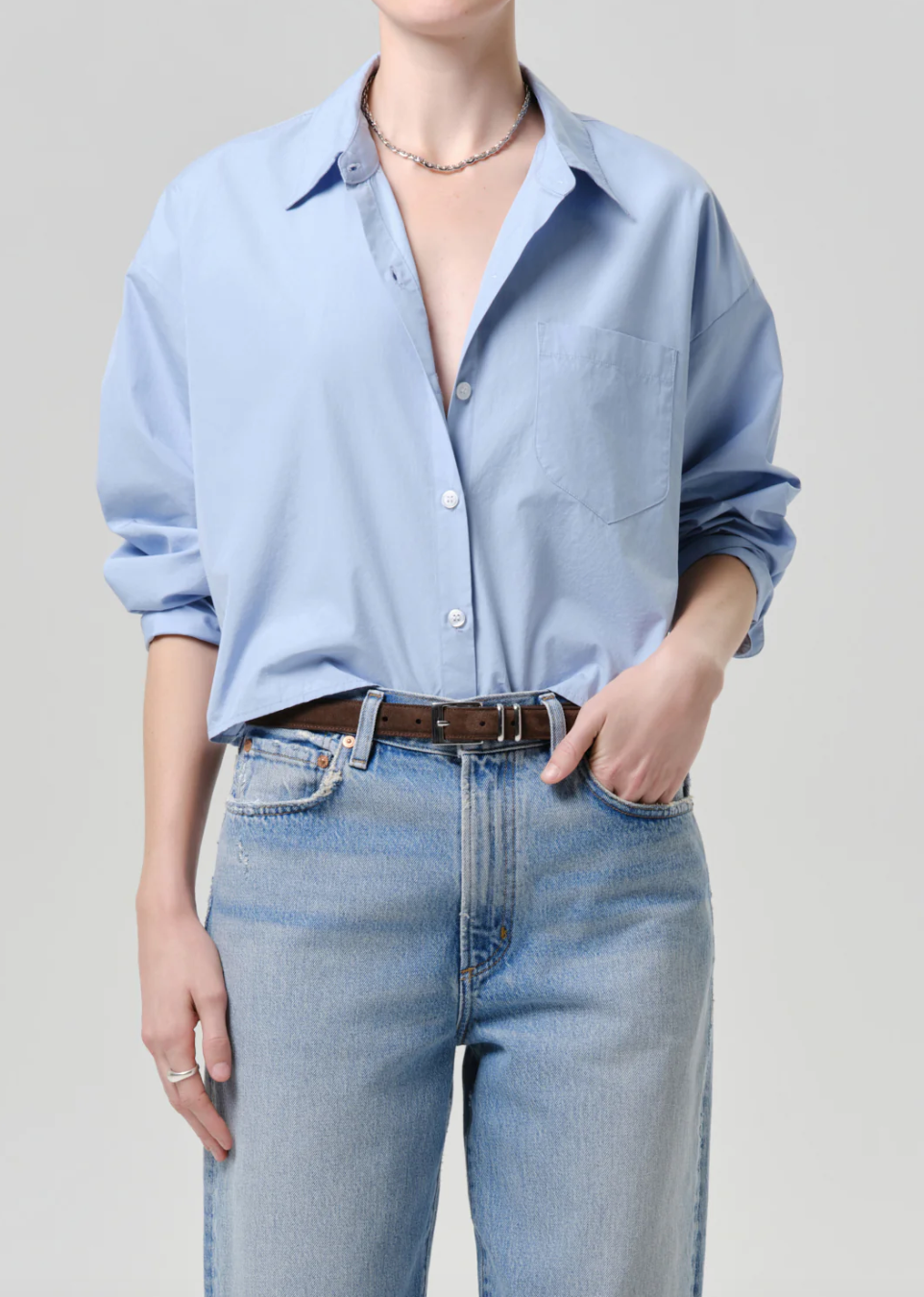 CITIZENS OF HUMANITY - Petit Ami Shirt in French Blue Blouse