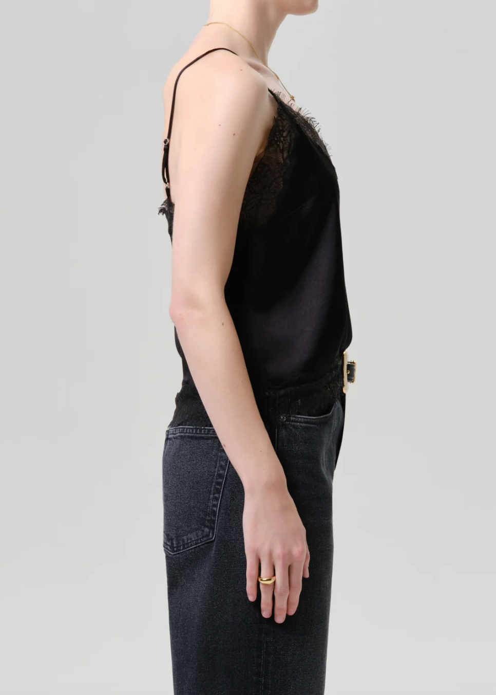 CITIZENS OF HUMANITY - Lace Trimmed Cami in Black Top