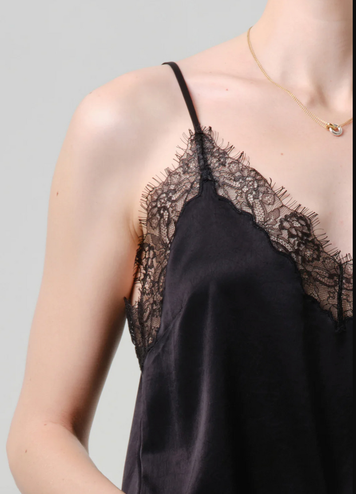 CITIZENS OF HUMANITY - Lace Trimmed Cami in Black Top