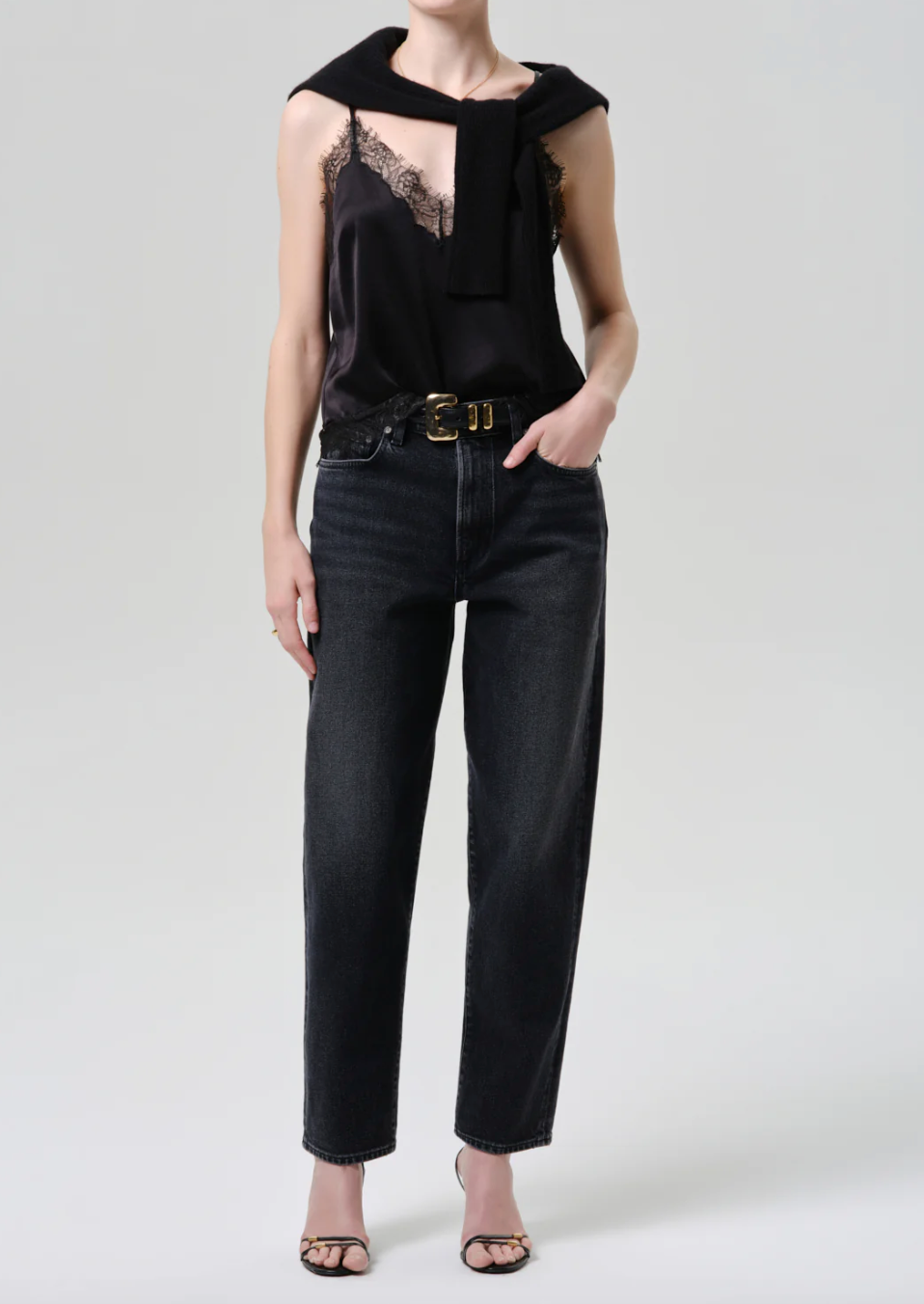 CITIZENS OF HUMANITY - Lace Trimmed Cami in Black Top