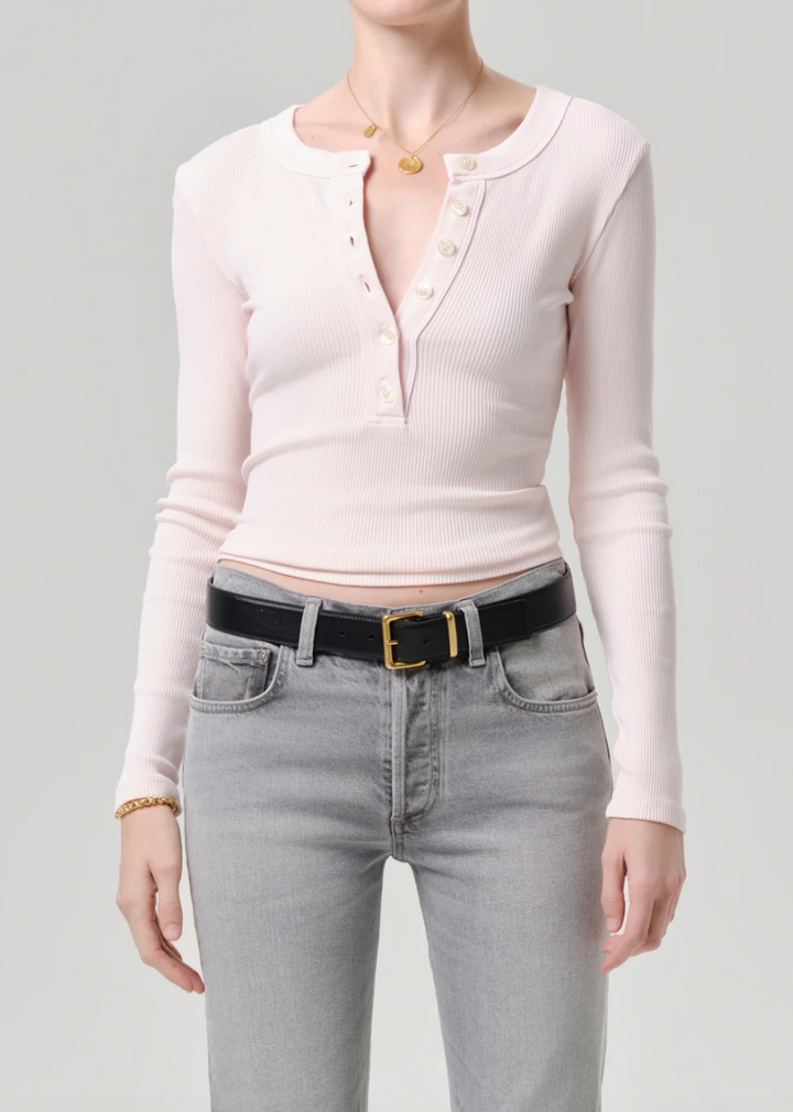 Citizens of Humanity - Varra Henley in Pink Peppercorn Henley