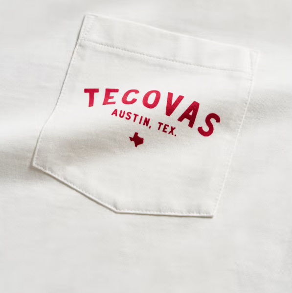 TECOVAS - Fine Makers Pocket Tee in Bone/Red Graphic Tee