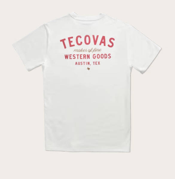 TECOVAS - Fine Makers Pocket Tee in Bone/Red Graphic Tee