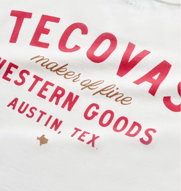 TECOVAS - Fine Makers Pocket Tee in Bone/Red Graphic Tee