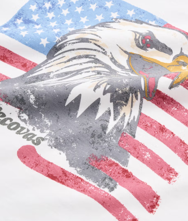 TECOVAS - Eagle T-shirt in Bone Multi Graphic Tee