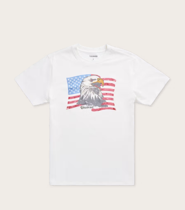 TECOVAS - Eagle T-shirt in Bone Multi Graphic Tee