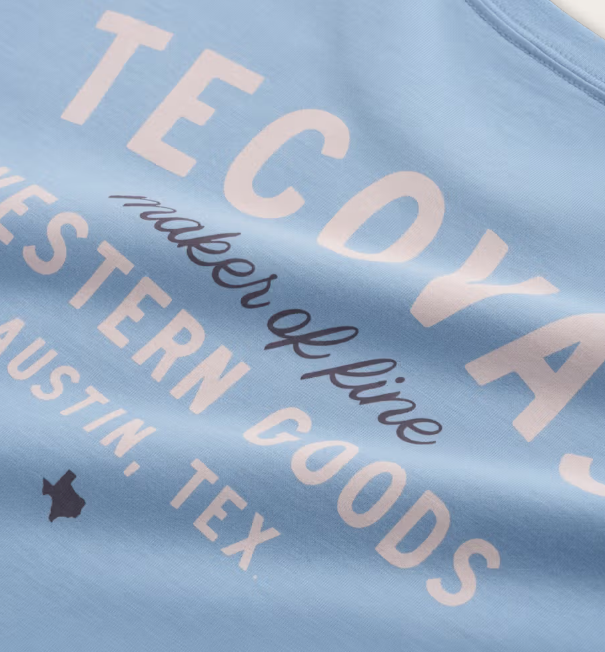 TECOVAS - Fine Makers Pocket Tee in Chambray Tee