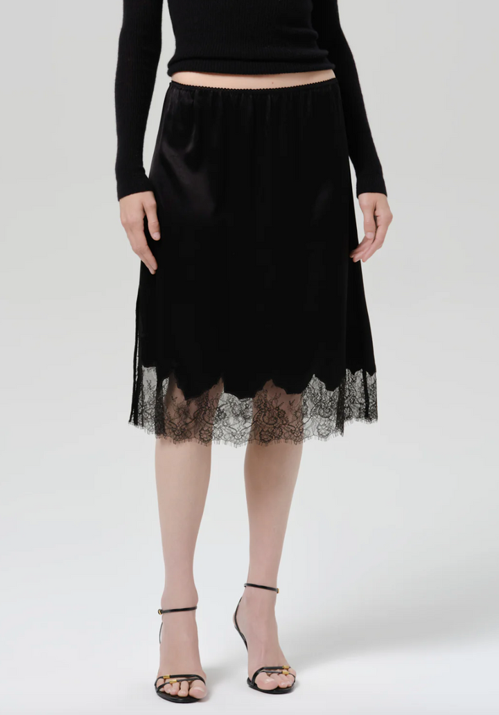 CITIZENS OF HUMANITY - Lace Trimmed Skirt in Black Skirts