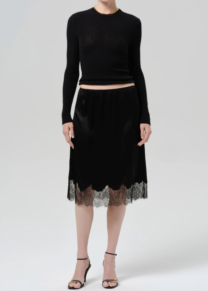 CITIZENS OF HUMANITY - Lace Trimmed Skirt in Black Skirts