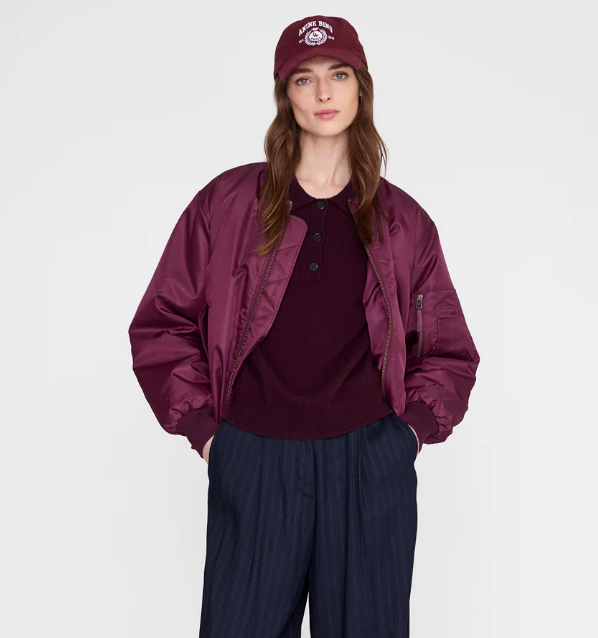 ANINE BING - Jeremy Baseball Cap Collegiate in Fig Hats