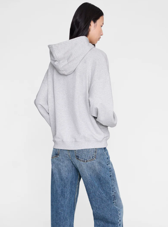 ANINE BING - Harvey Hoodie Paris Stencil in Heather Grey Sweatshirts