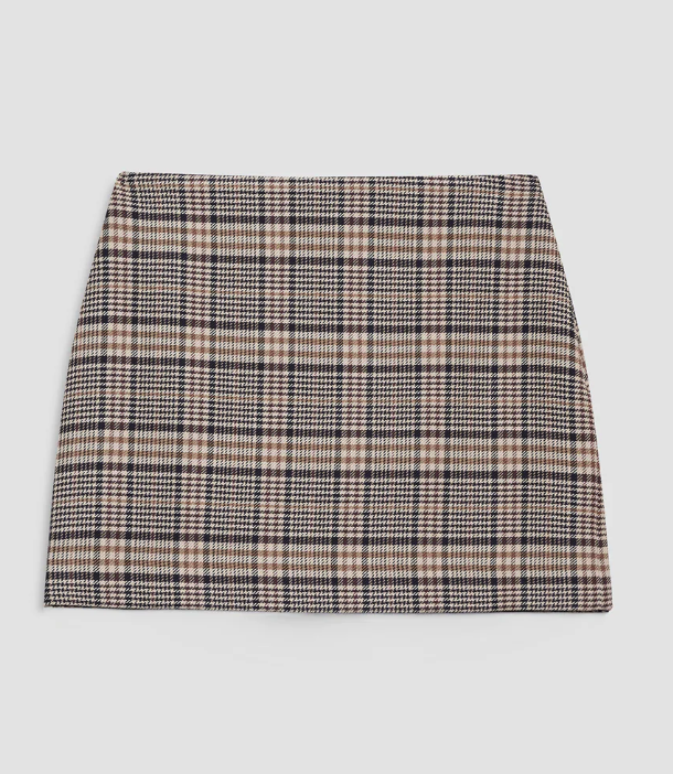 ANINE BING - Tierra Skirt in Beige and Navy Checks Skirts