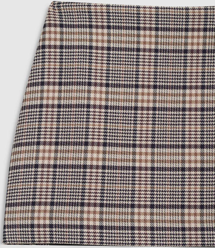 ANINE BING - Tierra Skirt in Beige and Navy Checks Skirts