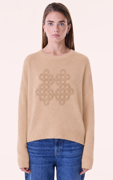 KUJTEN - Amelie Symbol Cashmere Sweater in Latte Sweaters