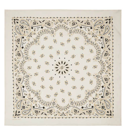 The Great - The Silk Bandana in Cream Accessories