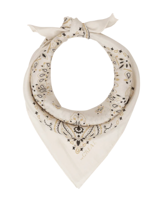 The Great - The Silk Bandana in Cream Accessories