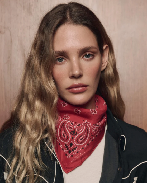 The Great - The Silk Bandana in True Red Accessories