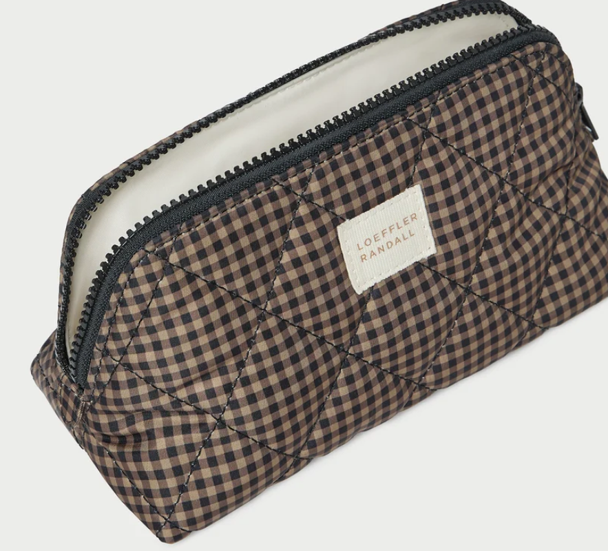 LOEFFLER RANDALL - Georgette Cosmetic Pouch in Brown/Black Check Accessories