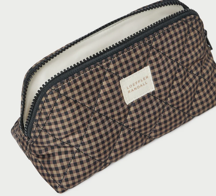 LOEFFLER RANDALL - Georgette Cosmetic Pouch in Brown/Black Check Accessories