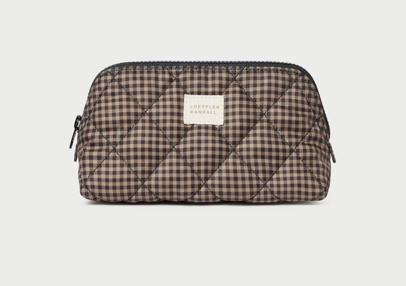 LOEFFLER RANDALL - Georgette Cosmetic Pouch in Brown/Black Check Accessories