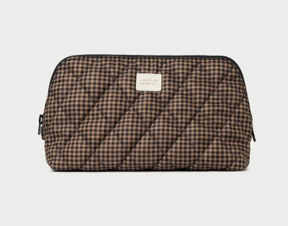 LOEFFLER RANDALL - Frances Cosmetic Pouch in Brown/Black Check Accessories
