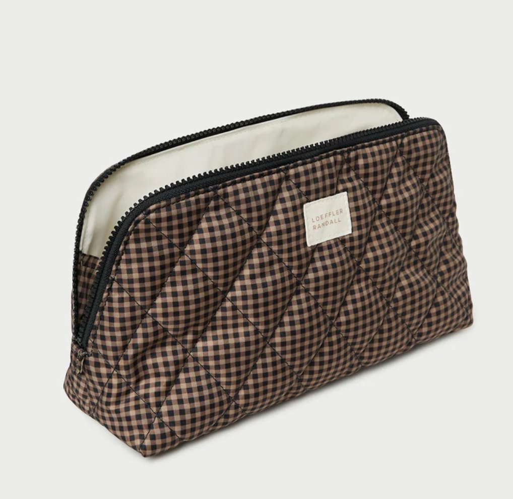 LOEFFLER RANDALL - Frances Cosmetic Pouch in Brown/Black Check Accessories