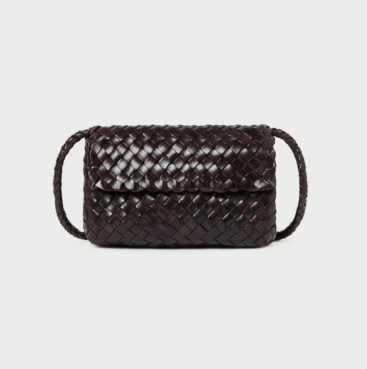 LOEFFLER RANDALL - Mini Woven Crossbody in Chocolate Handbag