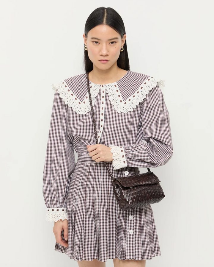 LOEFFLER RANDALL - Mini Woven Crossbody in Chocolate Handbag