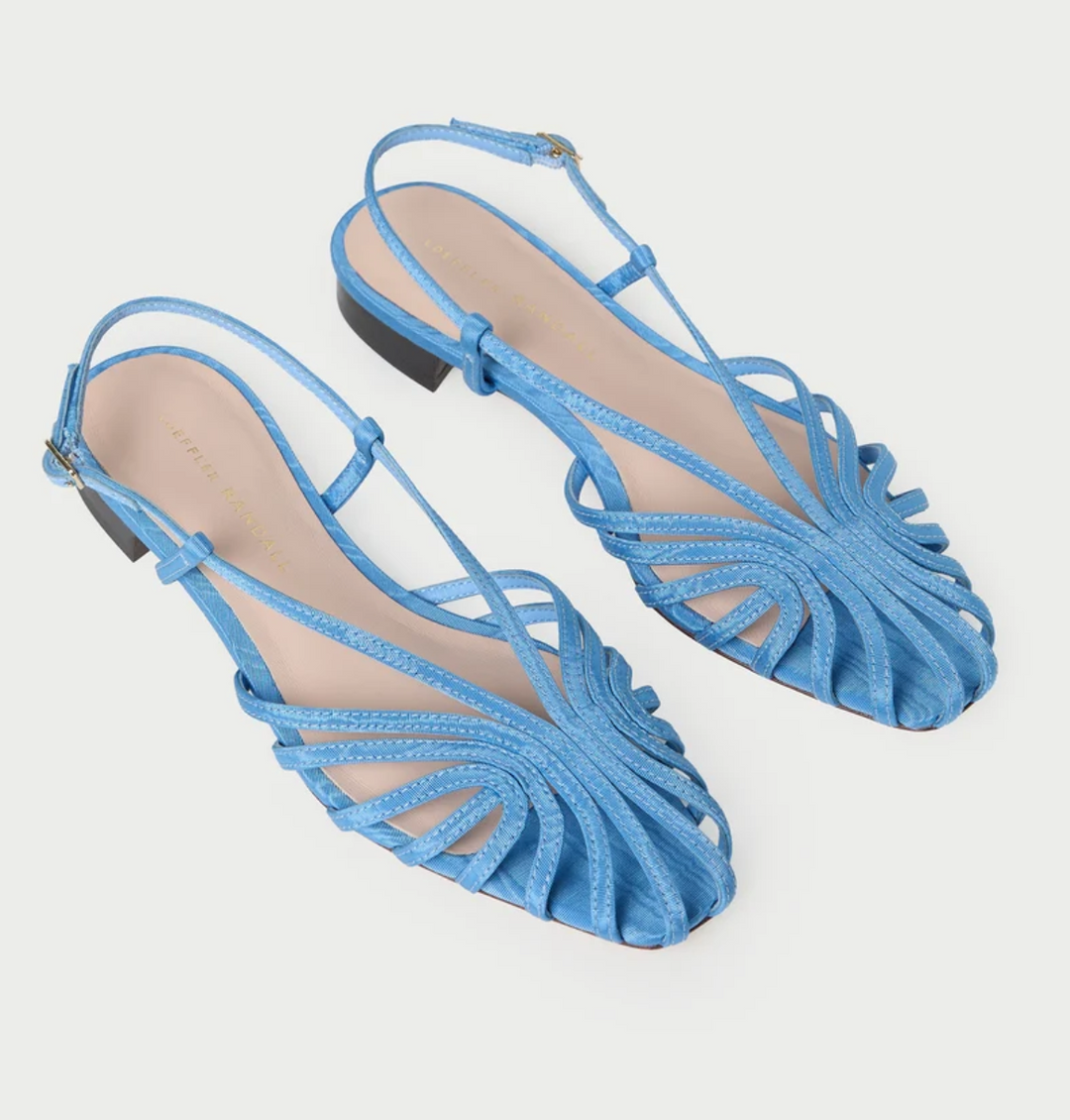 LOEFFLER RANDALL - Devon Lattice Slingback Sandal in Cornflower Blue Shoes